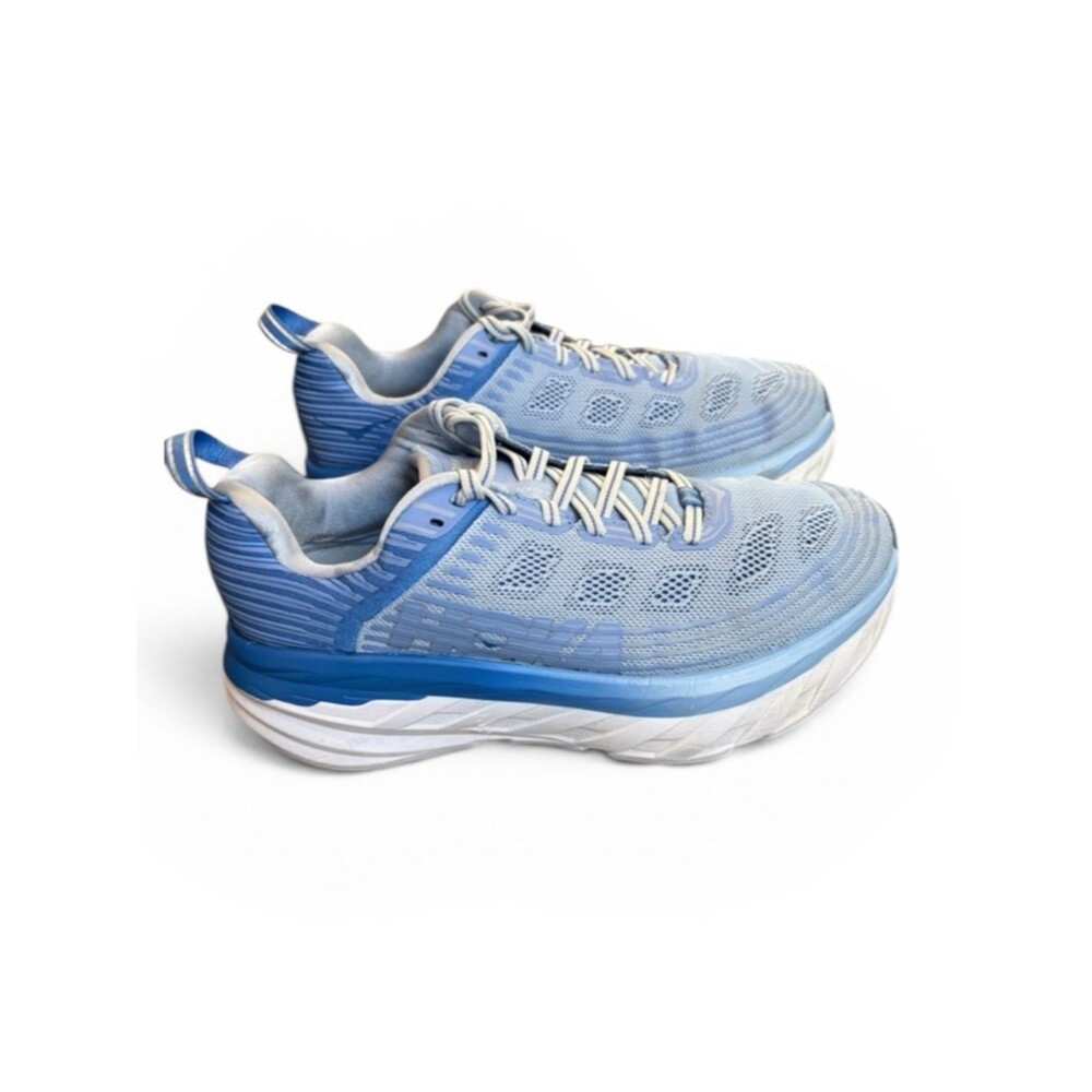 Hoka Bondi 6 Running Shoes Women’s 8 WIDE Blue Athletic Sneakers